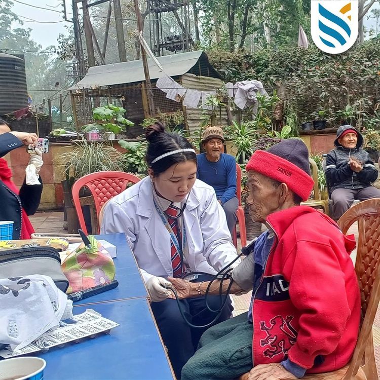 Health camp at Jalipool Old Age Home, Gangtok, East Sikkim