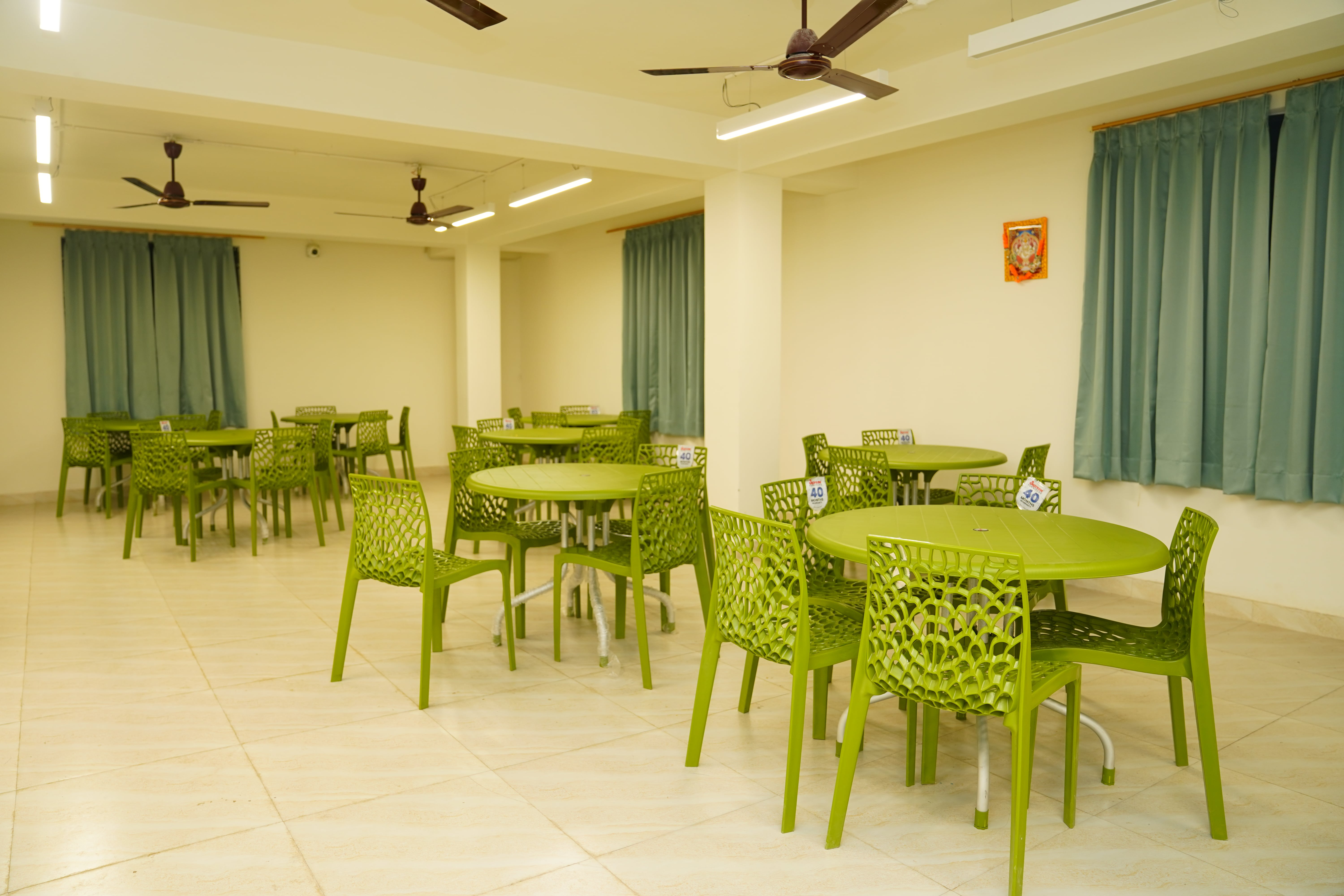 Spacious hostel rooms with natural lighting